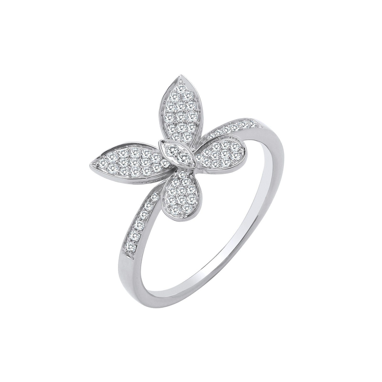 9ct White Gold 0.27ct Butterfly Ring - Fine Ring - Certified Authentic - Swiss Made – Luxury Jewellery by Imperial Tim